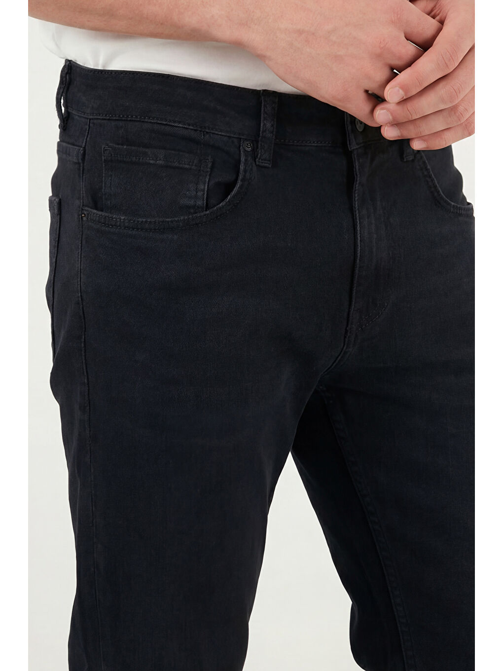 Siyah Comfort Boru Paça Normal Bel Jean Pantolon 4412C53TEXAS-5