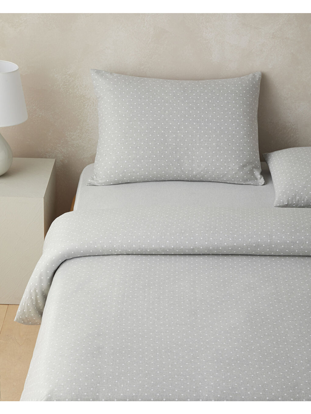 Mono Diamond İpliği Boyalı Çift Kişilik Nevresim Takımı 200x220 cm Gri-1