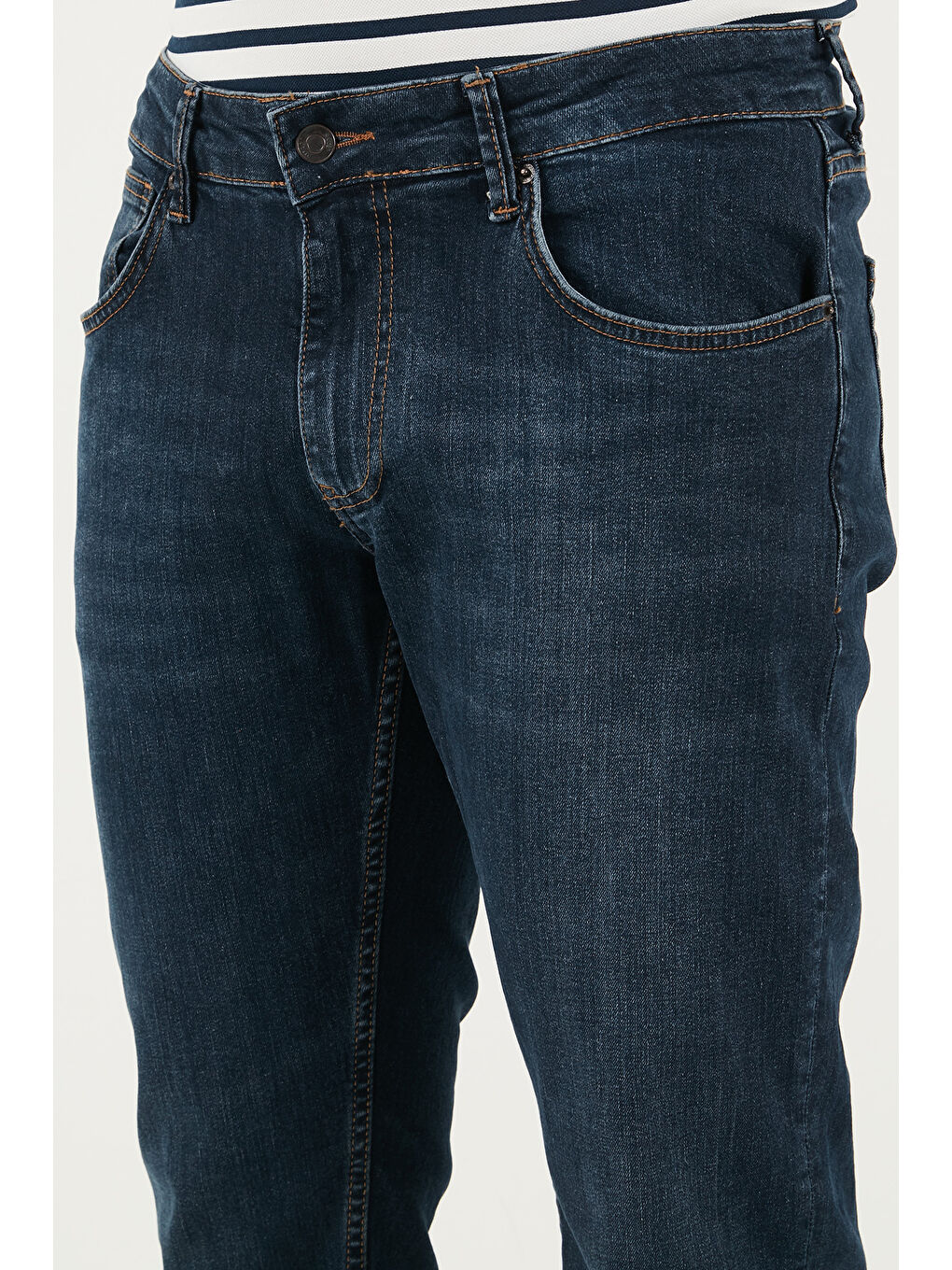 Lacivert Normal Kalıp Boru Paça Normal Bel Jean Pantolon 2203C51PARMA-5