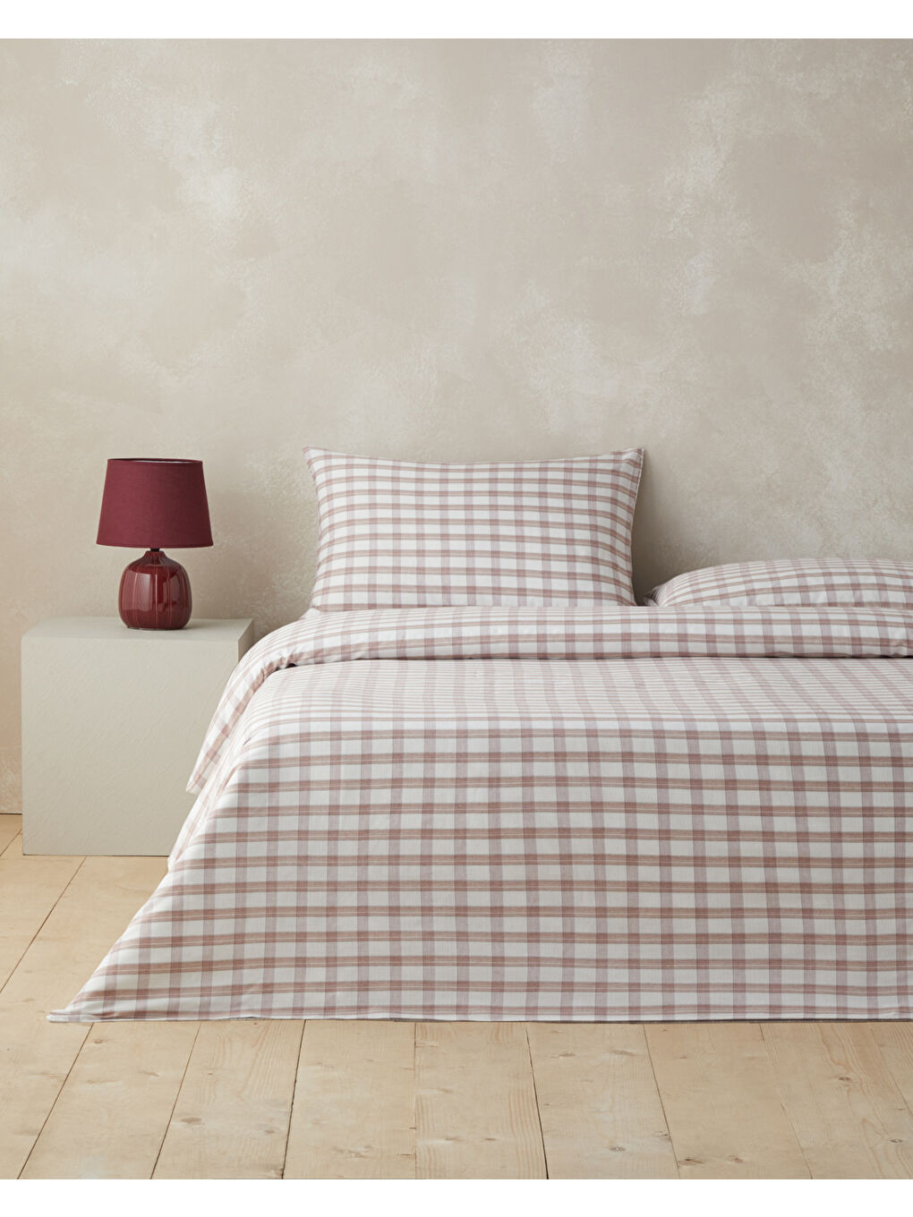 Crispcheck İpliği Boyalı Çift Kişilik Nevresim Takımı 200x220 cm Turuncu