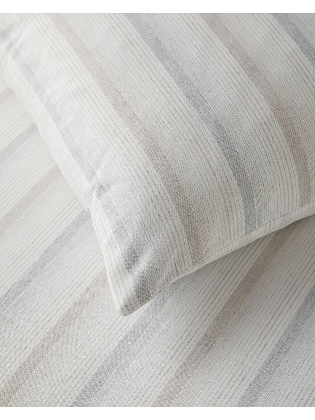 Glint Stripes İpliği Boyalı Çift Kişilik Nevresim Takımı 200x220 cm Bej-Gri-6