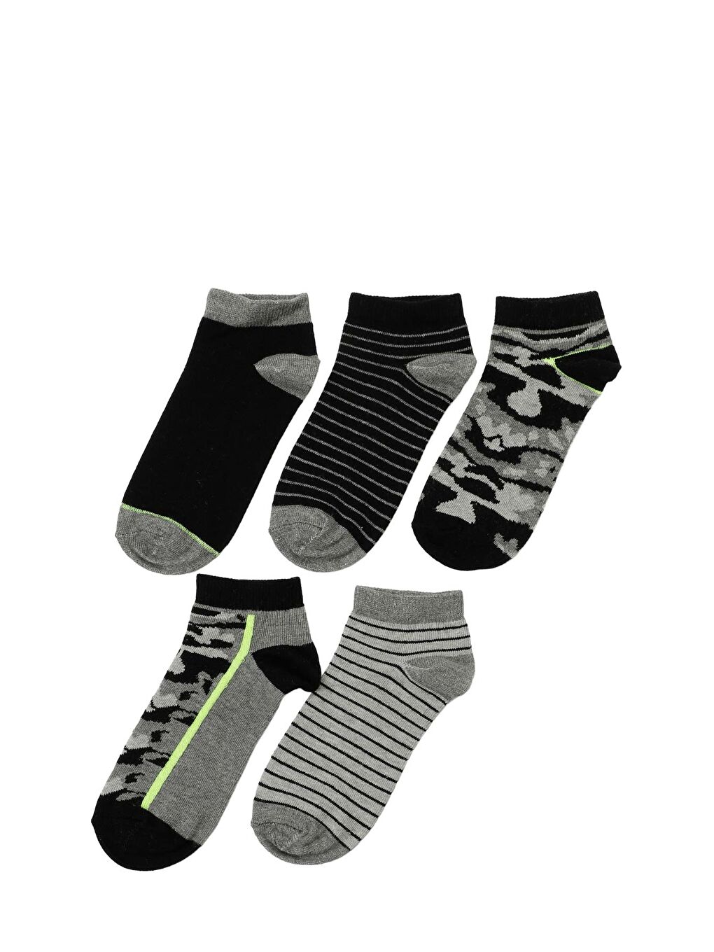 KAMUFLAJ 5 LI PTK-B 5PR Siyah Erkek Çocuk 5'li Patik Çorap