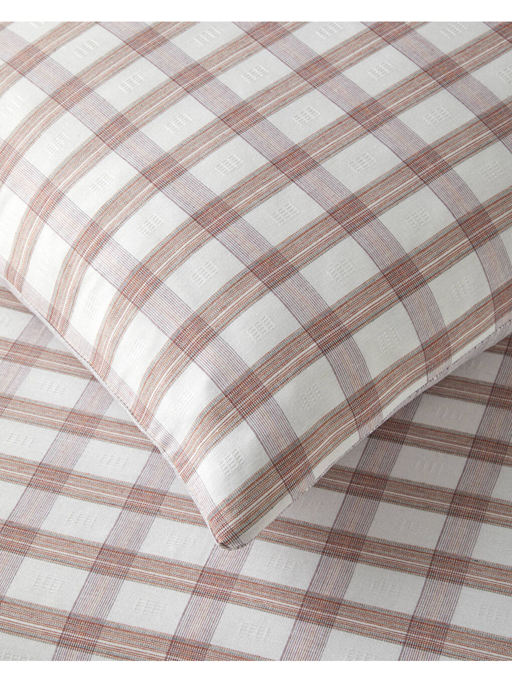 Crispcheck İpliği Boyalı Çift Kişilik Nevresim Takımı 200x220 cm Turuncu-4