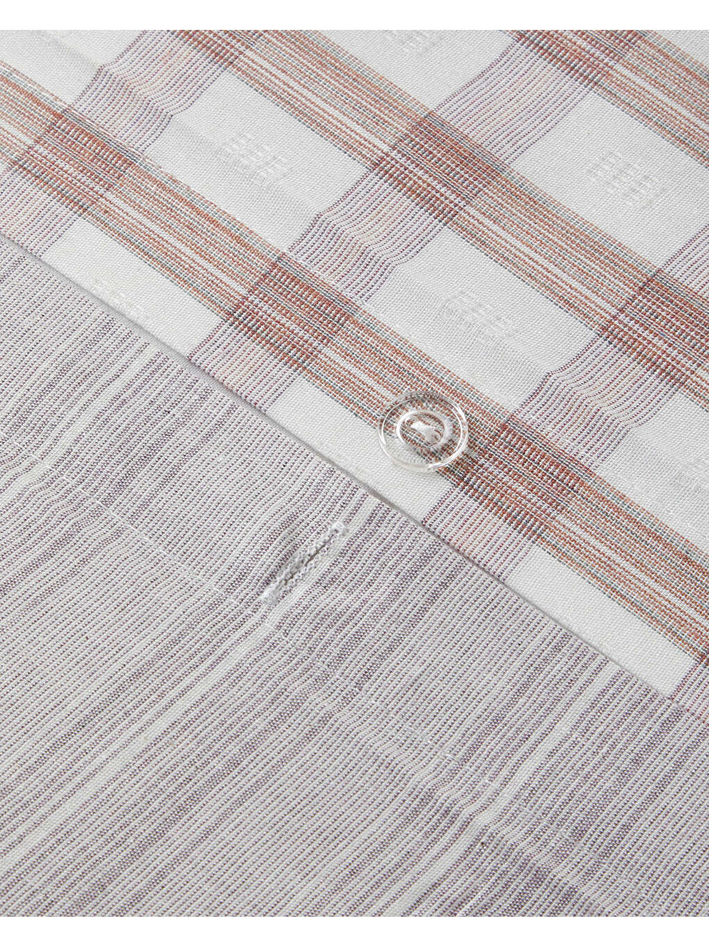 Crispcheck İpliği Boyalı Çift Kişilik Nevresim Takımı 200x220 cm Turuncu-6