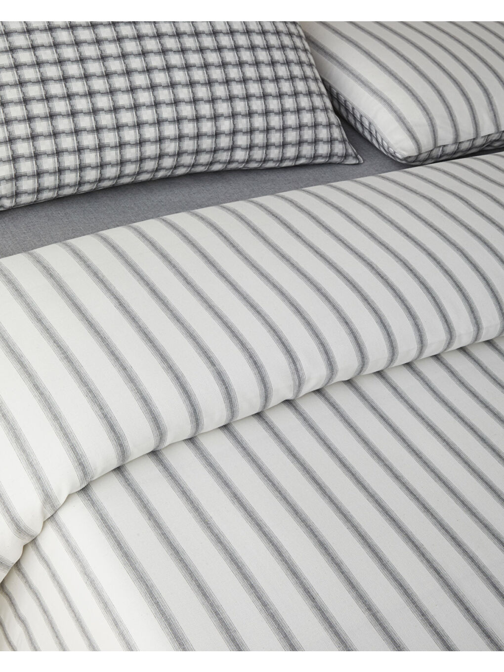 Swirl Check İpliği Boyalı Çift Kişilik Nevresim Takımı 200x220 cm Siyah-2