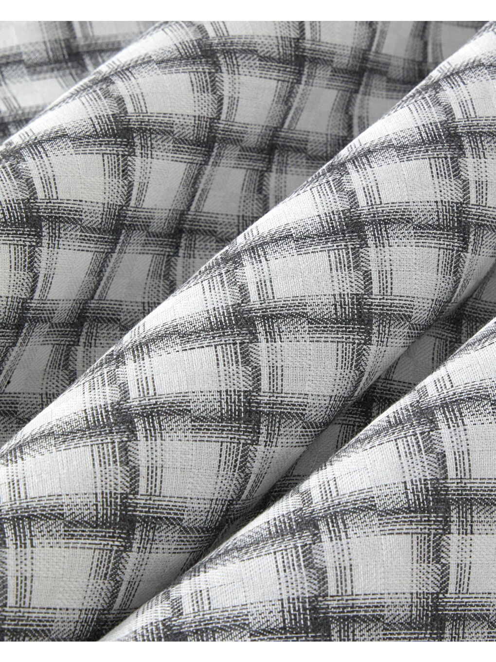 Swirl Check İpliği Boyalı Çift Kişilik Nevresim Takımı 200x220 cm Siyah-5