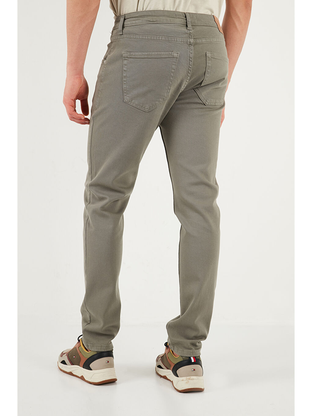 Haki Dar Kalıp Yüksek Bel Dar Paça Jean Pantolon 3300C71TOKYO-6