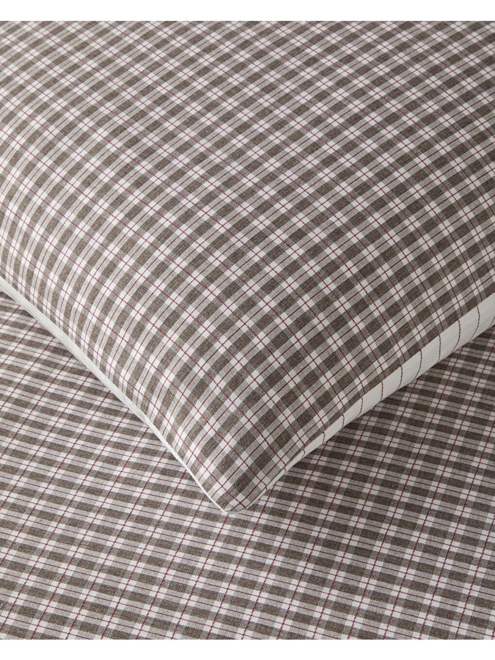 Tattersall İpliği Boyalı Çift Kişilik Nevresim Takımı 200x220 cm Kahverengi-4