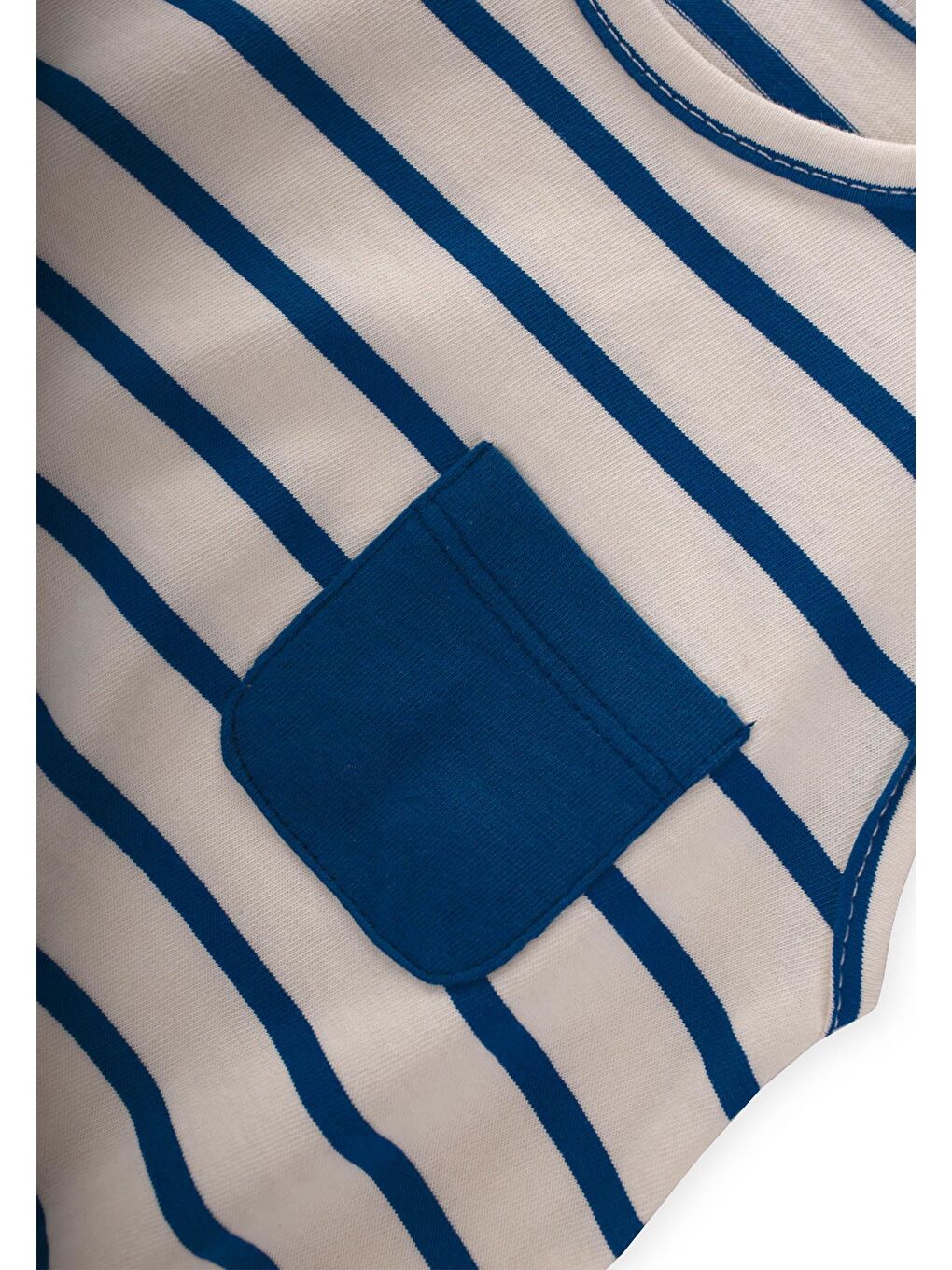 Lacivert Kız Çocuk Çizgili Tulum-2