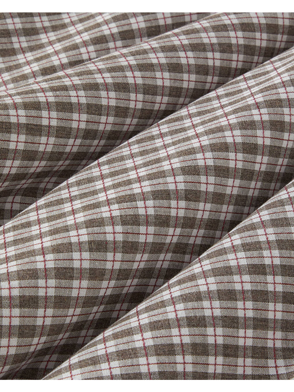 Tattersall İpliği Boyalı Çift Kişilik Nevresim Takımı 200x220 cm Kahverengi-5