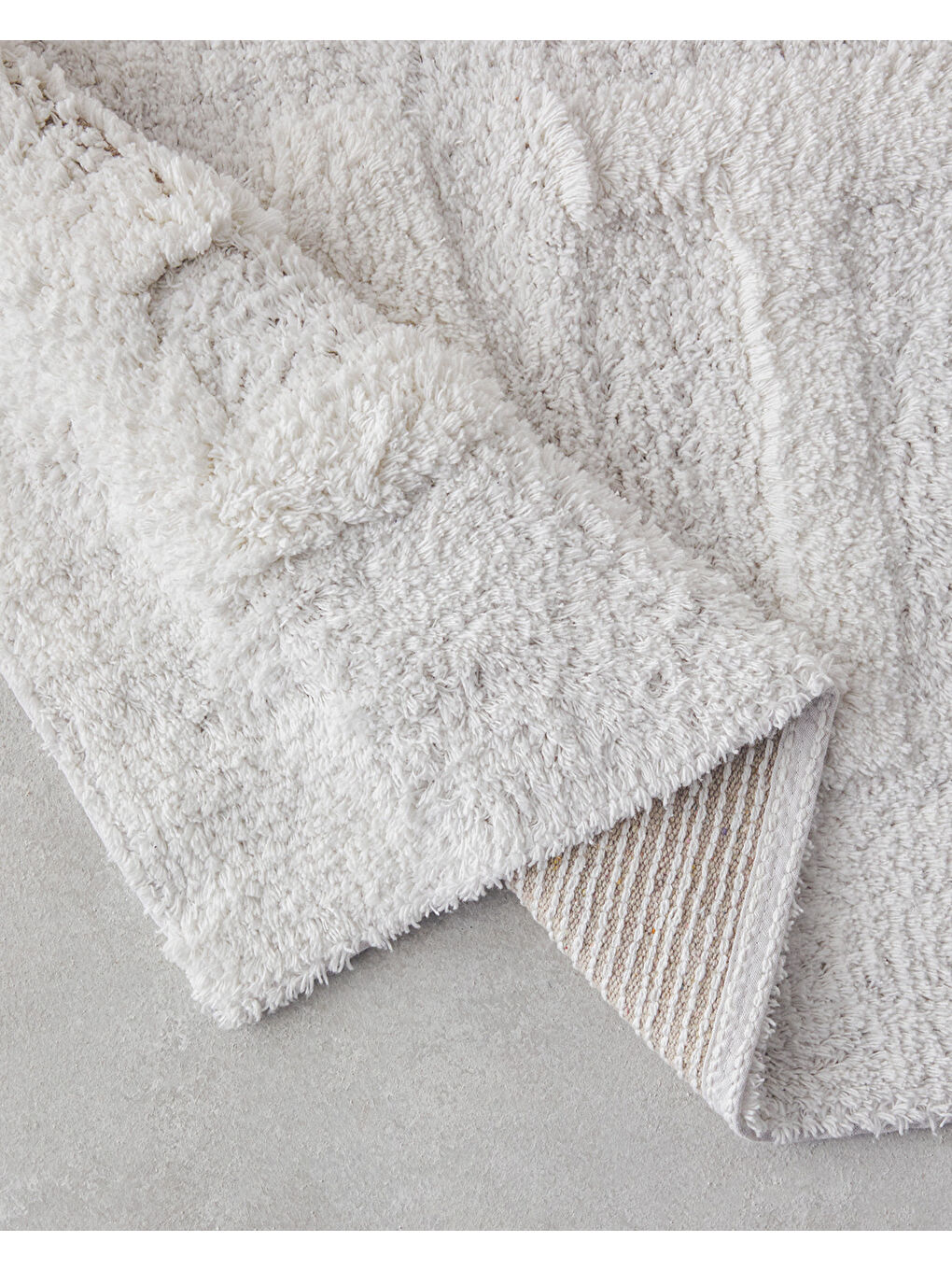 Bath Bliss Pamuklu Banyo Paspası Beyaz-1