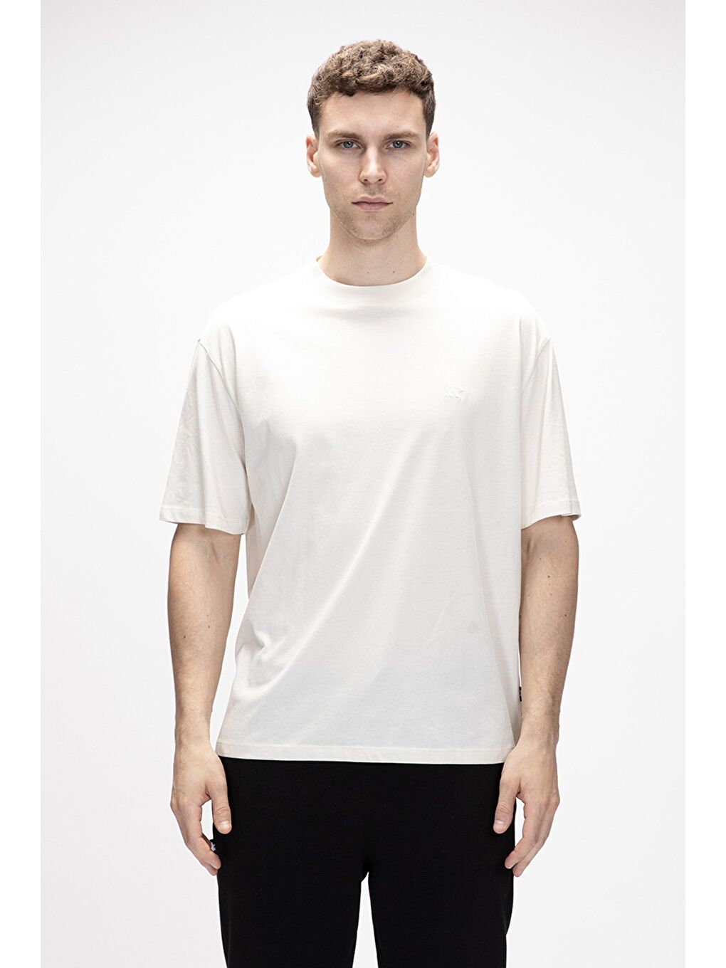 Collage Beyaz Basic Erkek T-Shirt