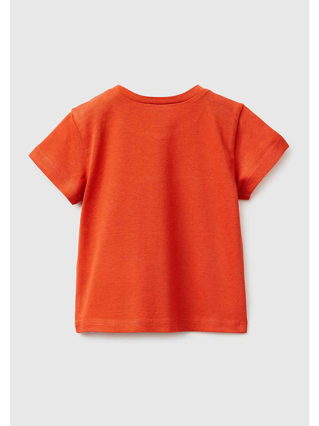 Bebek Kırmızı Omzu Gizli Çıtçıtlı Baskılı Kısa Kollu T-Shirt-1