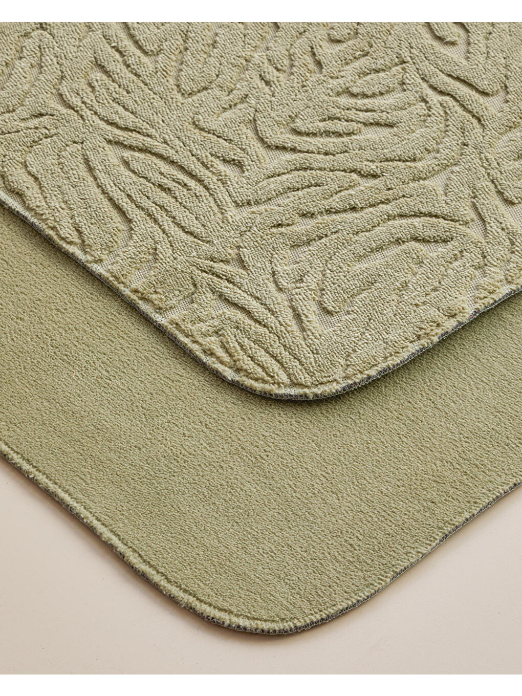 Strala Banyo Paspası Seti 60x100 cm + 50x60 cm Haki-1