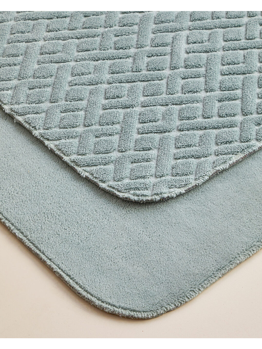 Gridline Banyo Paspası Seti 60x100 cm + 50x60 cm Koyu Yeşil-1