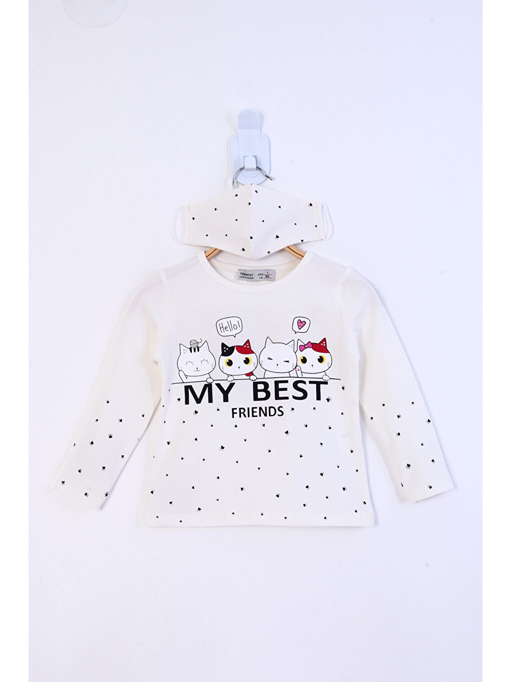 Ekru Kız Çocuk My Best Friends Baskılı Tişört