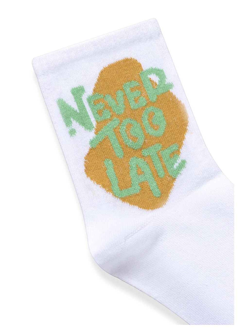 Baskılı Socket Soket Çorap Beyaz-1