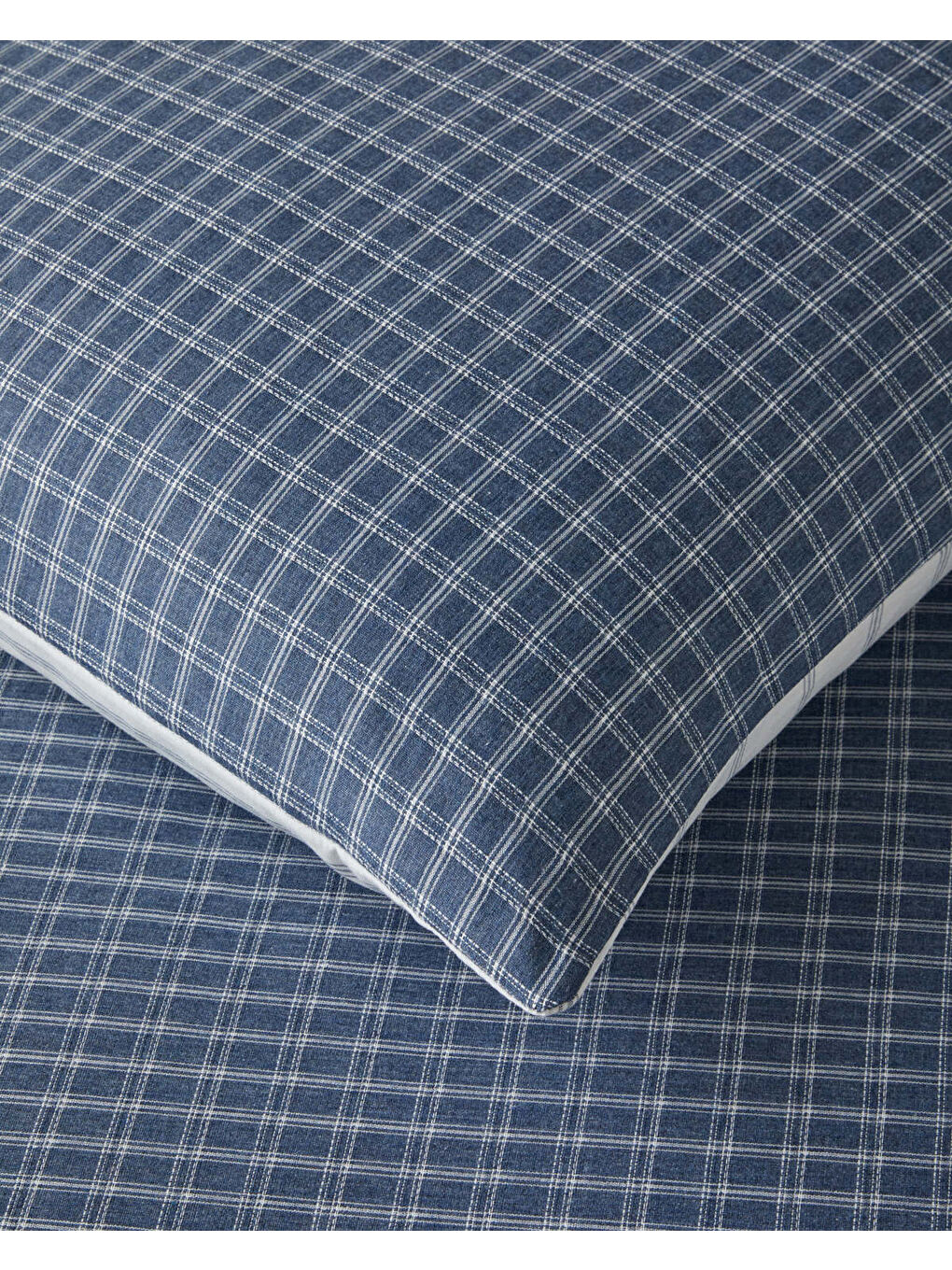 Pincheck İpliği Boyalı Çift Kişilik Nevresim Takımı 200x220 cm Mavi-4