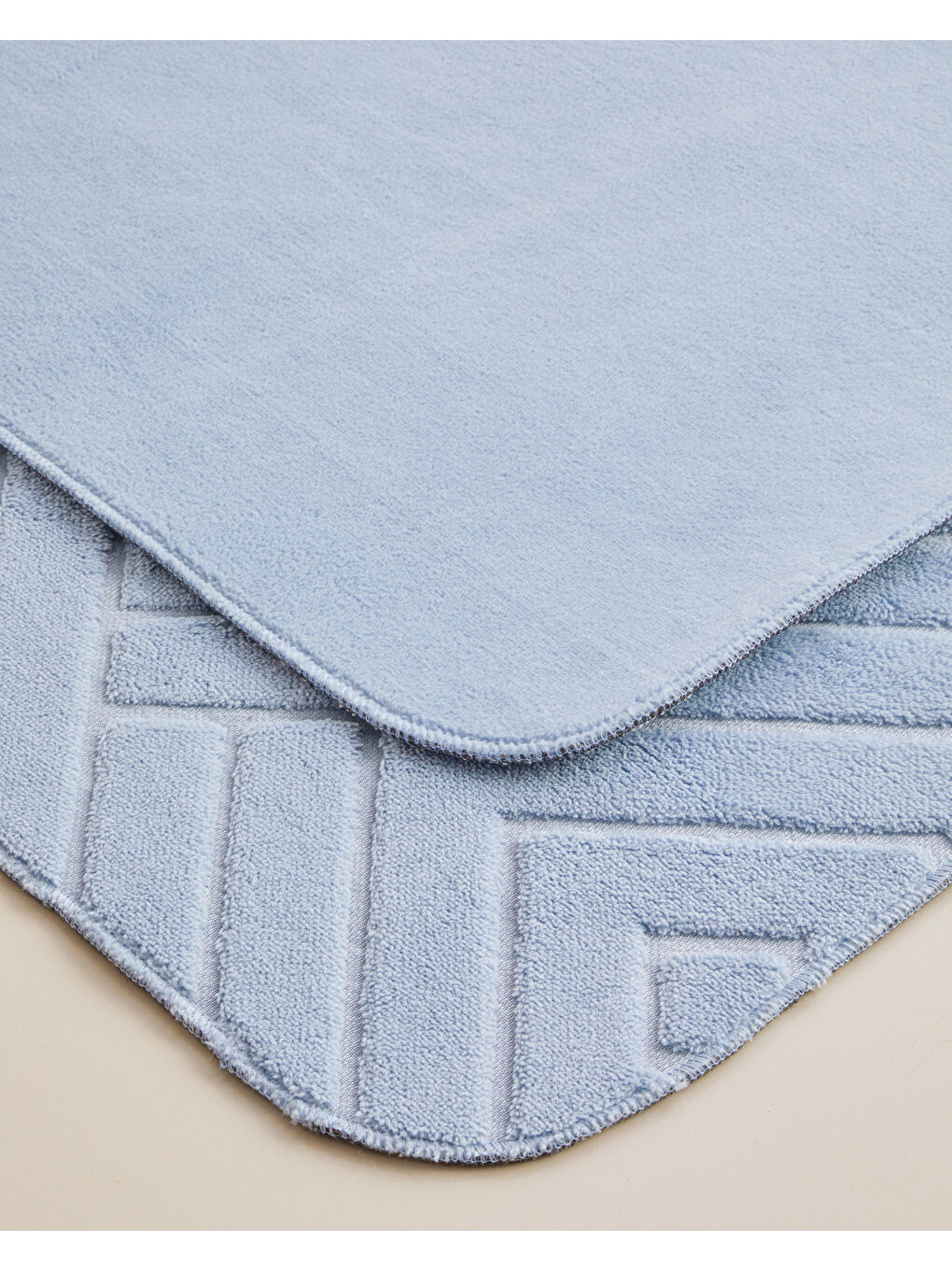 Twillow Banyo Paspası Seti 60x100 cm + 50x60 cm Açık Mavi-1