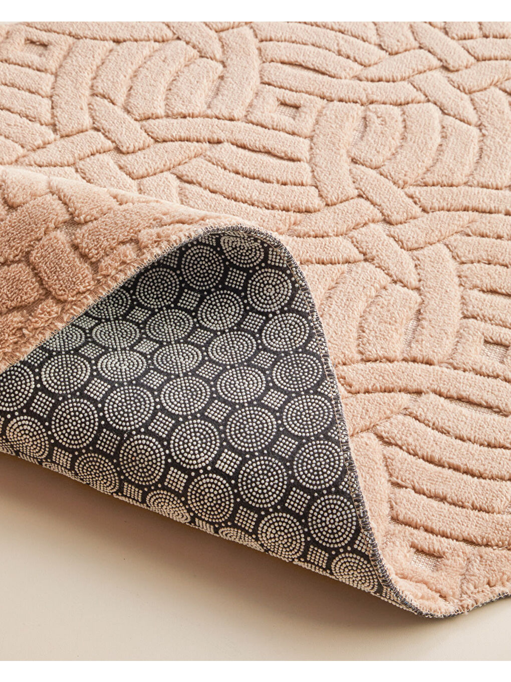 Wavelet Banyo Paspası Seti 60x100 cm + 50x60 cm Açık Bej-1