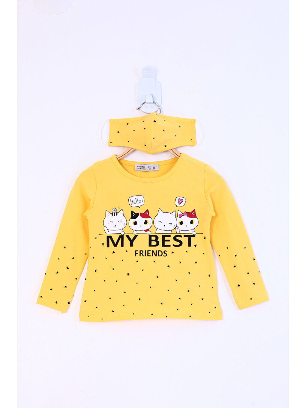Sarı Kız Çocuk My Best Friends Baskılı Tişört