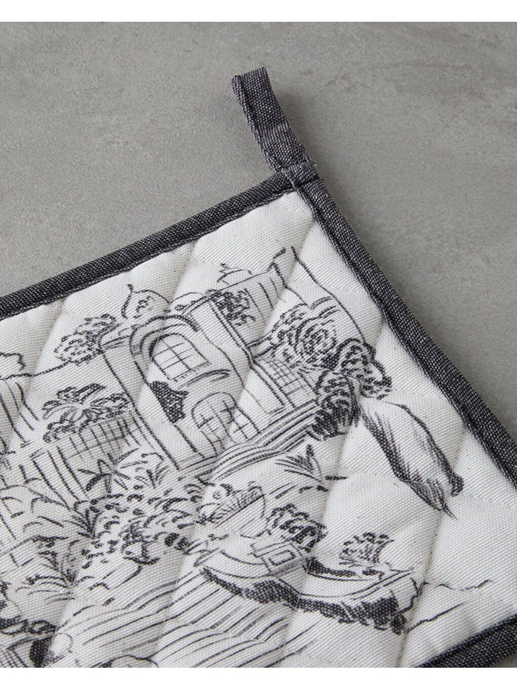 Ekru Valessa Polyester 2'li Mutfak Seti 17x30 cm+20x20 cm Krem-Gri-2