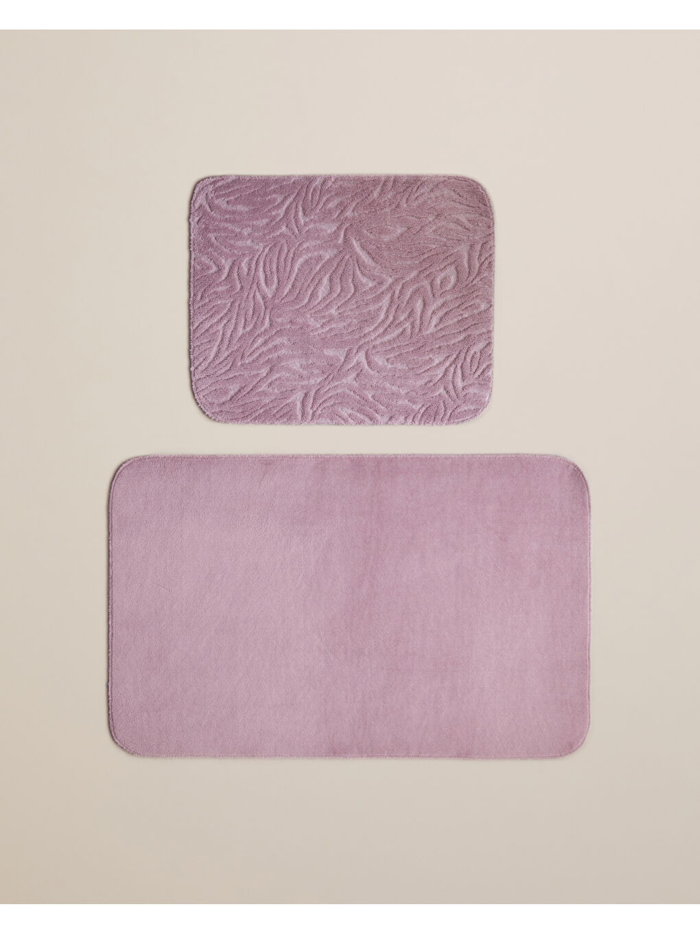 Pembe Strala Banyo Paspası Seti 60x100 cm + 50x60 cm Gül Kurusu