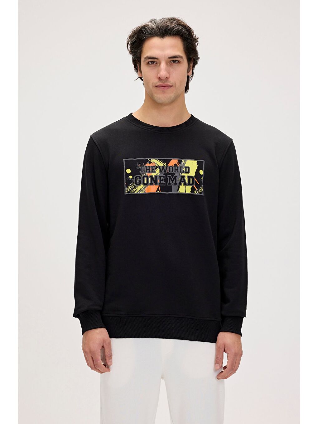 Bad Bear Siyah Caen Siyah Erkek Baskılı Sweatshirt