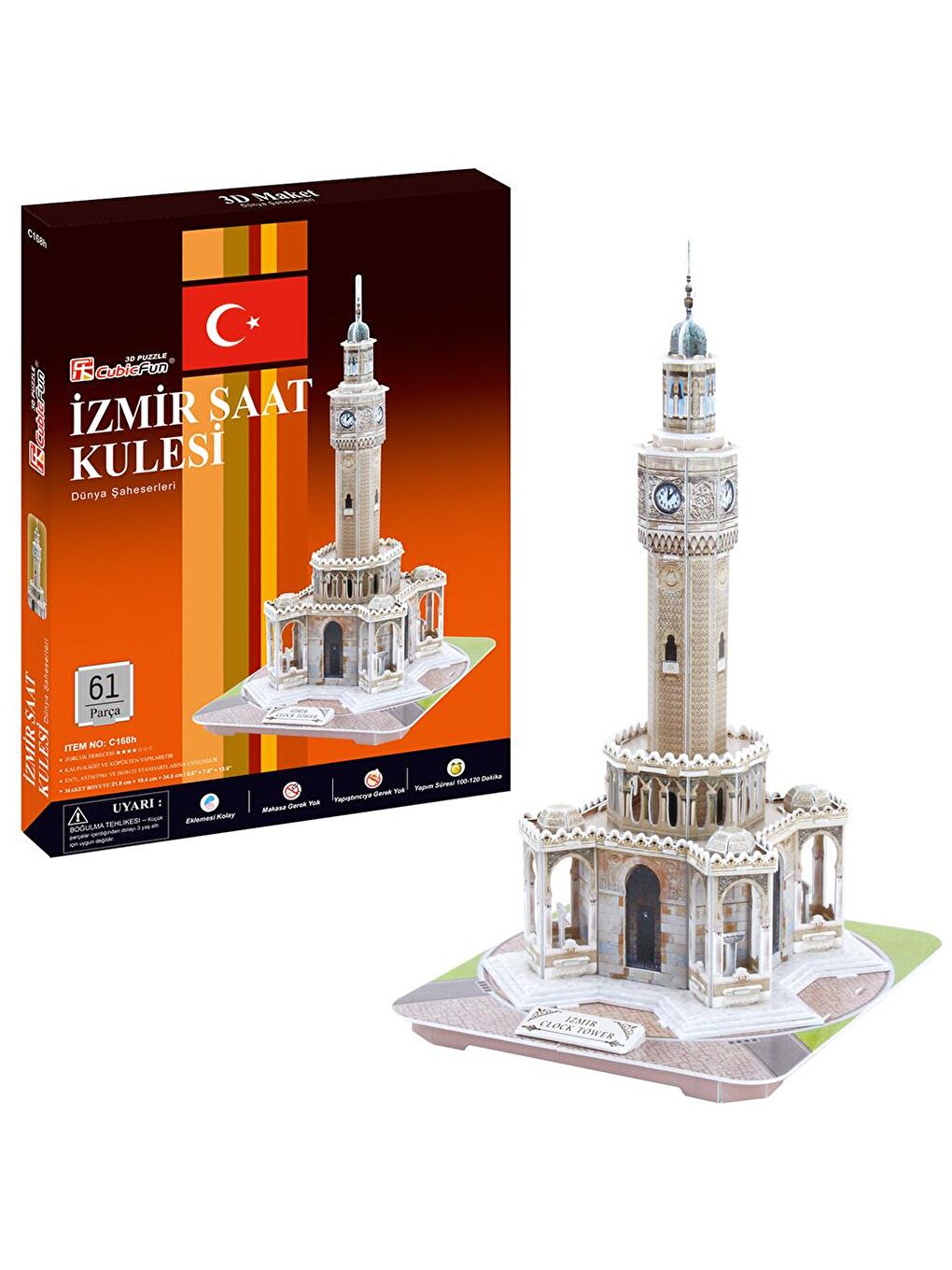 Cubic Fun Karışık 3D 61 Parça Puzzle İzmir Saat Kulesi - 1