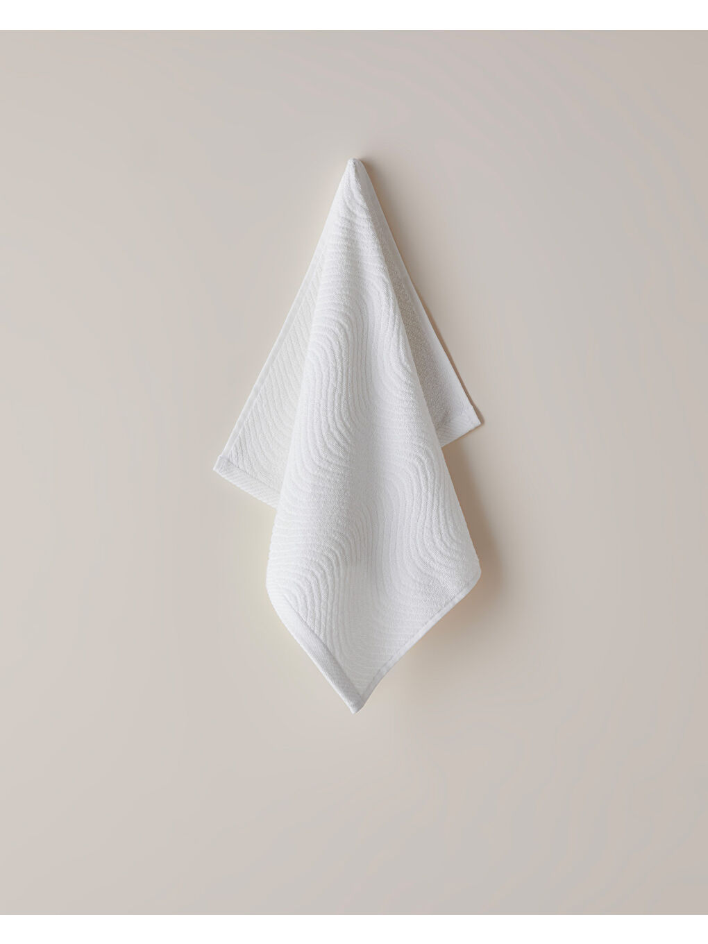 Wave Pamuk Yüz Havlusu 50x70 cm Ekru