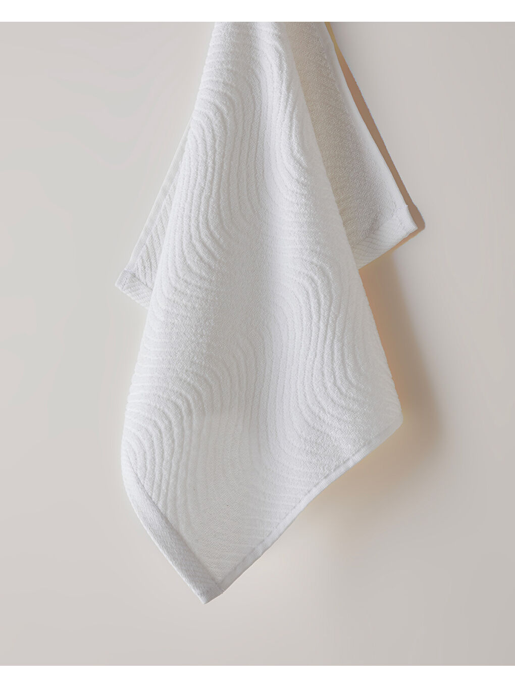 Wave Pamuk Yüz Havlusu 50x70 cm Ekru-1