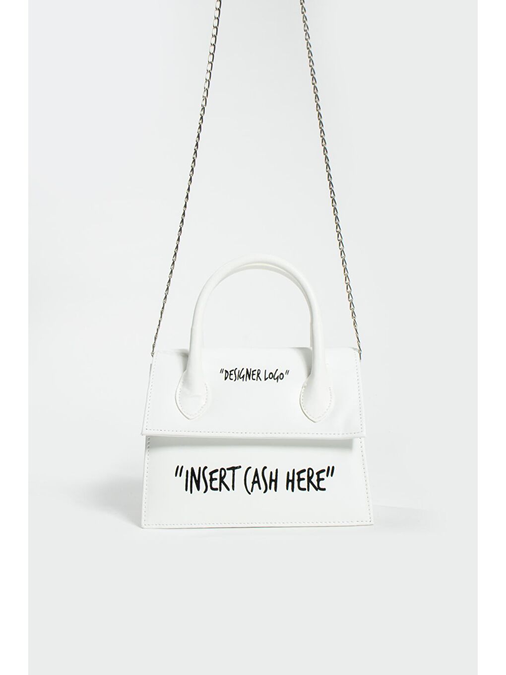 Beyaz Kulplu Zincir Askılı Kadın El Çantası BAG321-23-3