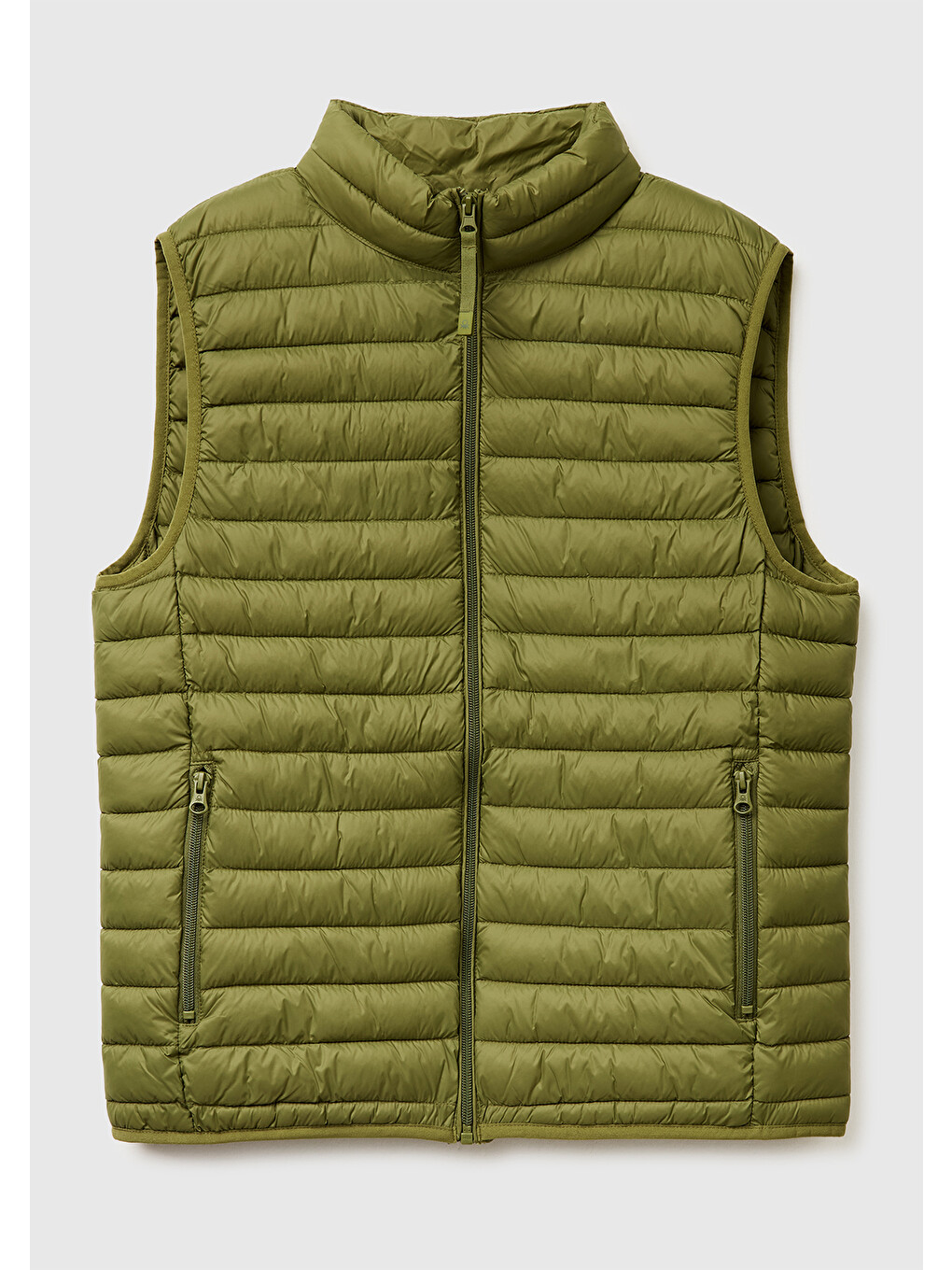 Erkek Yeşil Polyester Dolgulu Regular Fit Yelek