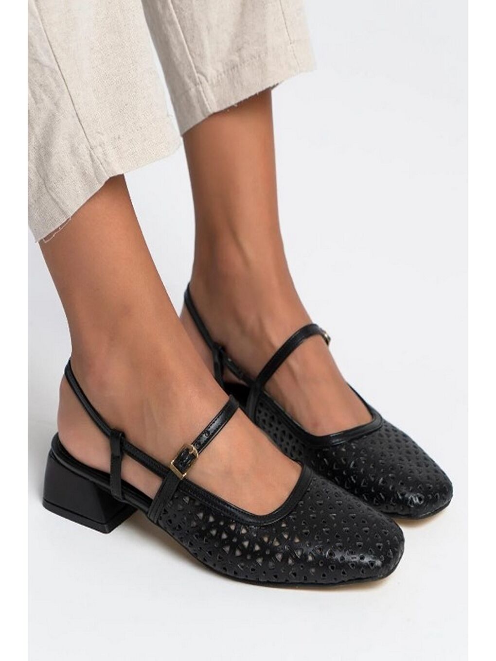 Kadın Siyah Babet Ayakkabı-2