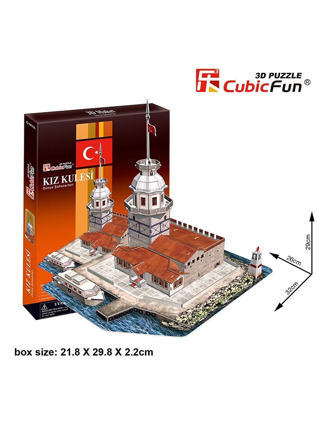 Cubic Fun Karışık 3D 66 Parça Puzzle Kız Kulesi - 3