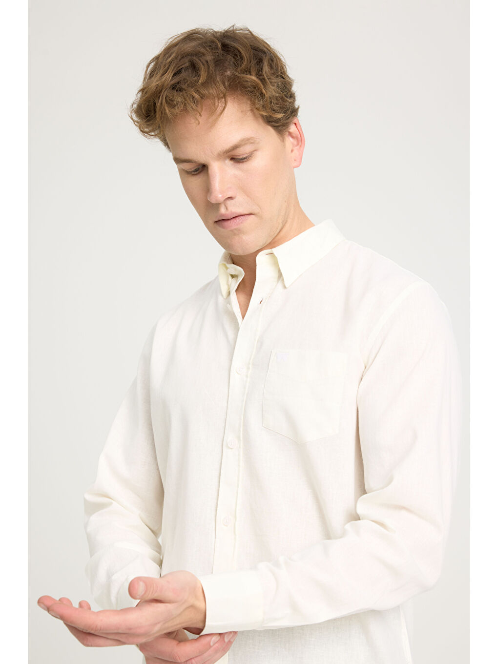 Ekru Regular Fit Gömlek-1