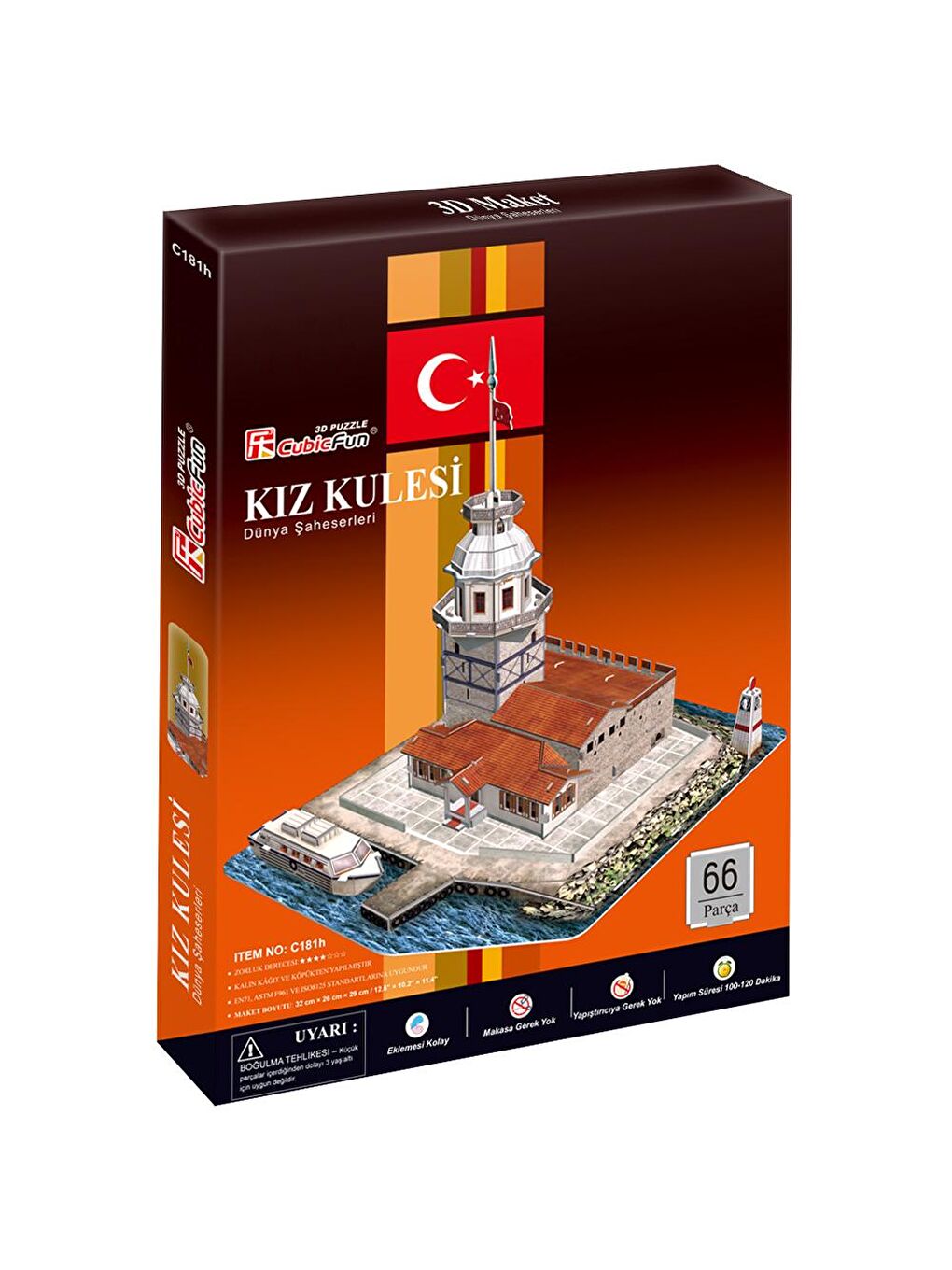 Cubic Fun Karışık 3D 66 Parça Puzzle Kız Kulesi - 4