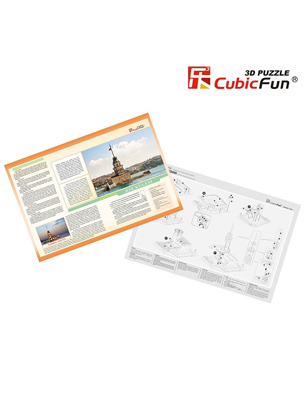 Cubic Fun Karışık 3D 66 Parça Puzzle Kız Kulesi - 5