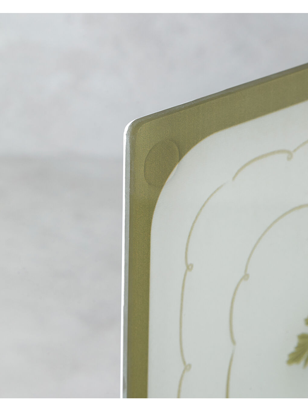 Rosemary Cam Kesme Tahtası 25x35 cm Yeşil-Beyaz-2