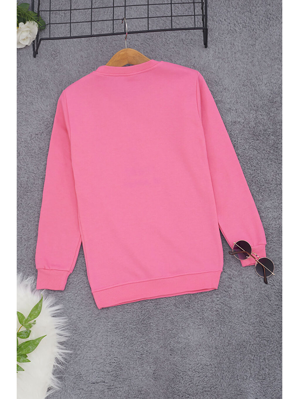 Pembe Life Kids Club Pembe Çiçek Nakışlı Kız Çocuk Kız Çocuk Sweatshirt 17193 - 3