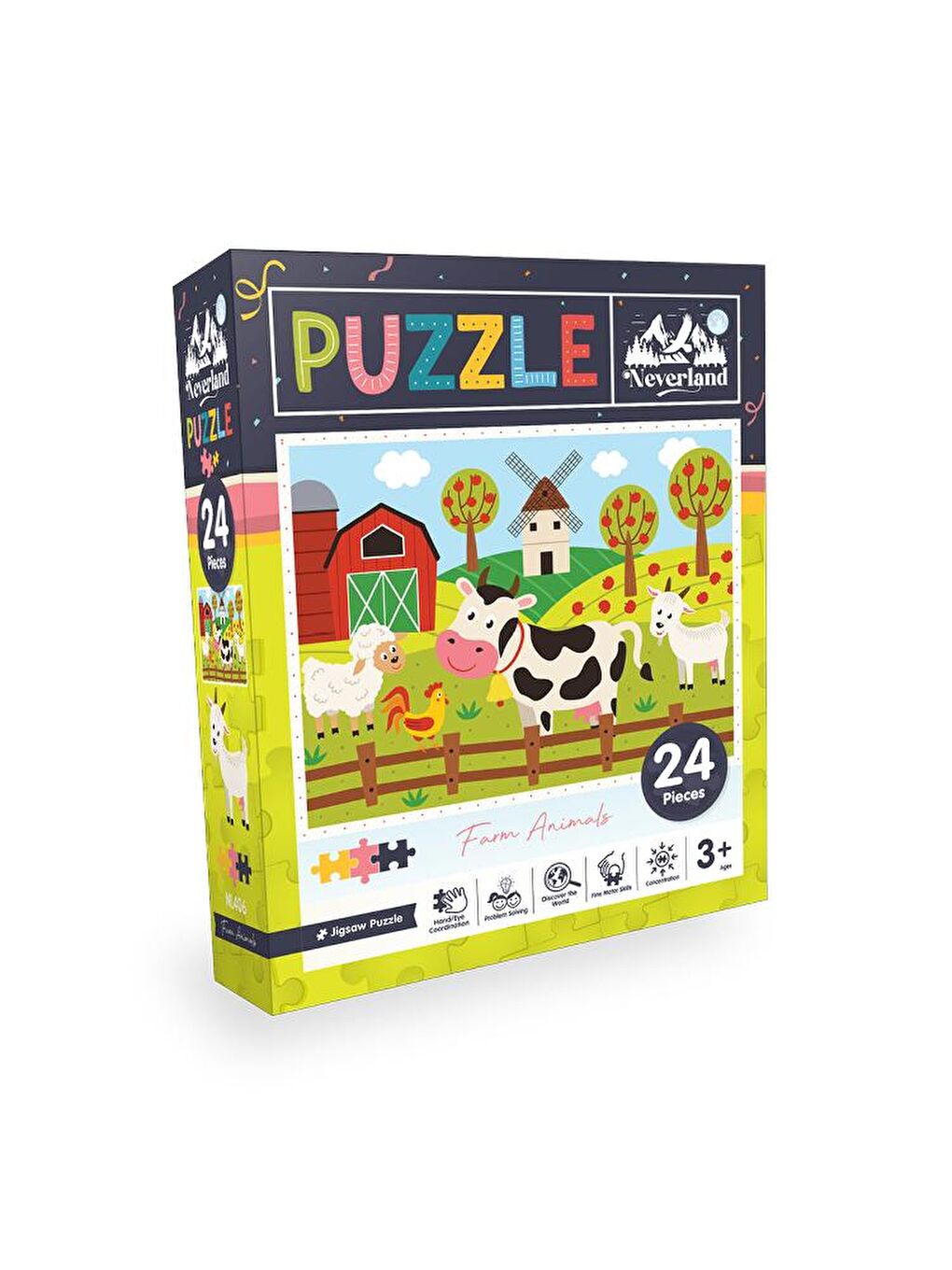 Neverland 24 Pieces Jigsaw Puzzle - Farm Animals (Çiftlik Hayvanları)