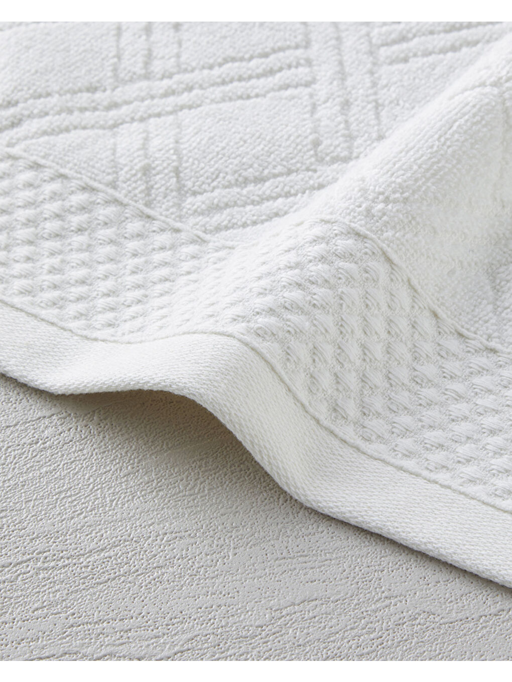 Ekru Chic Diamond Pamuk El Havlusu 30x45 cm Fildişi-1