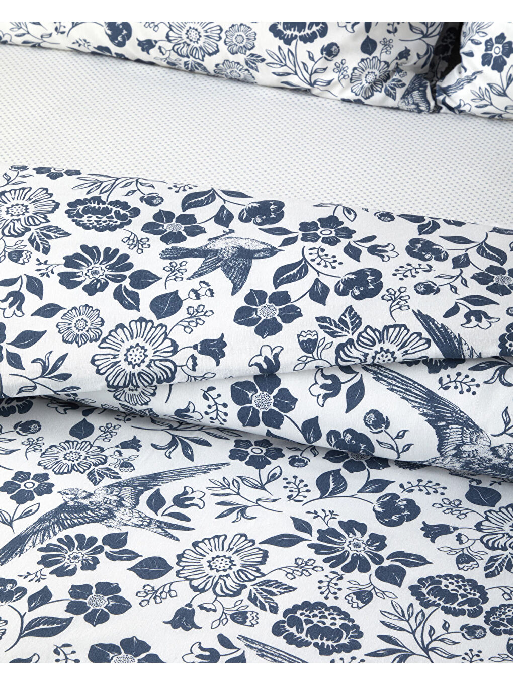 Garden Lullaby  Kolay Ütülenir Çift Kişilik Nevresim Takımı 200x220 cm Koyu Mavi-2