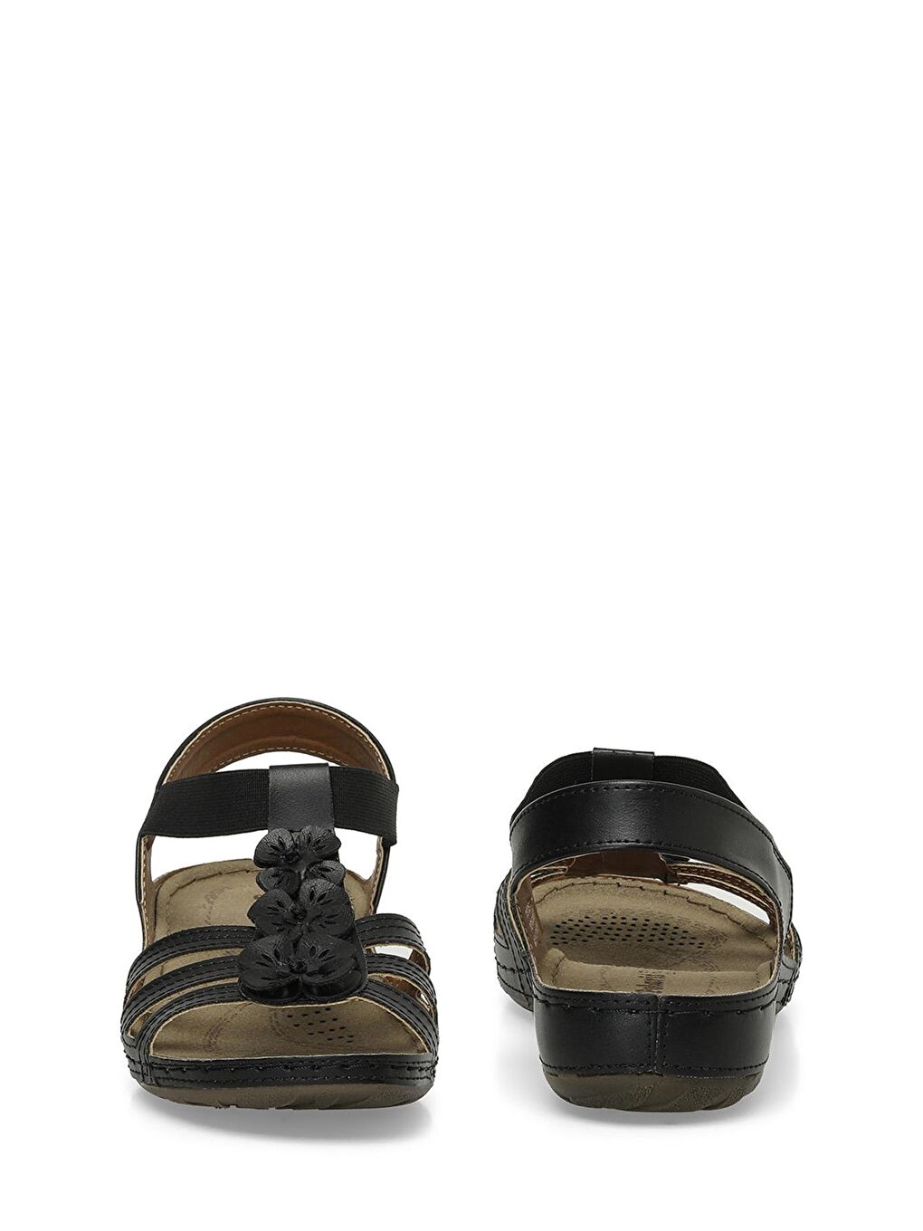 Siyah Kadın Comfort Sandalet-4