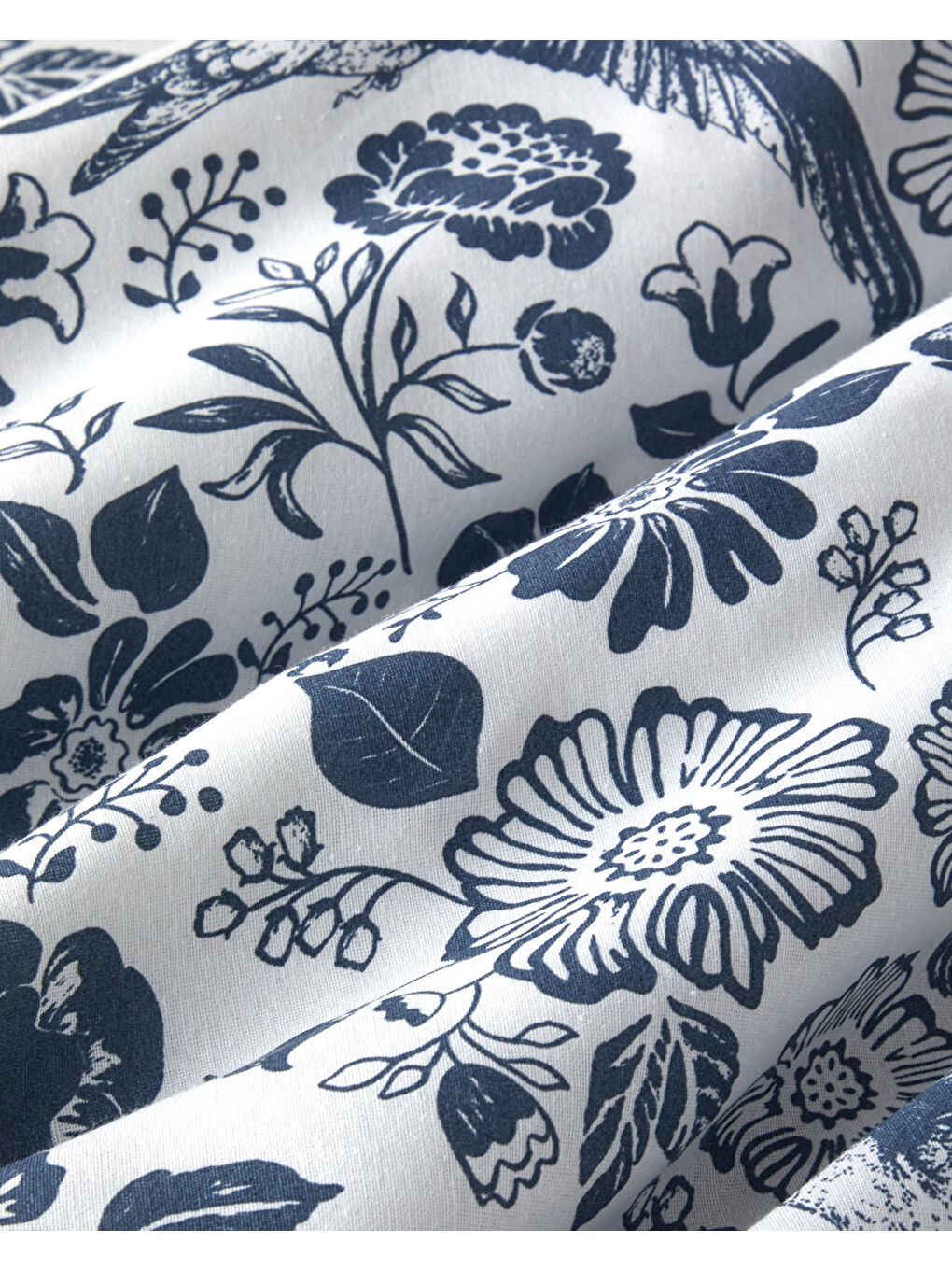 Garden Lullaby  Kolay Ütülenir Çift Kişilik Nevresim Takımı 200x220 cm Koyu Mavi-4