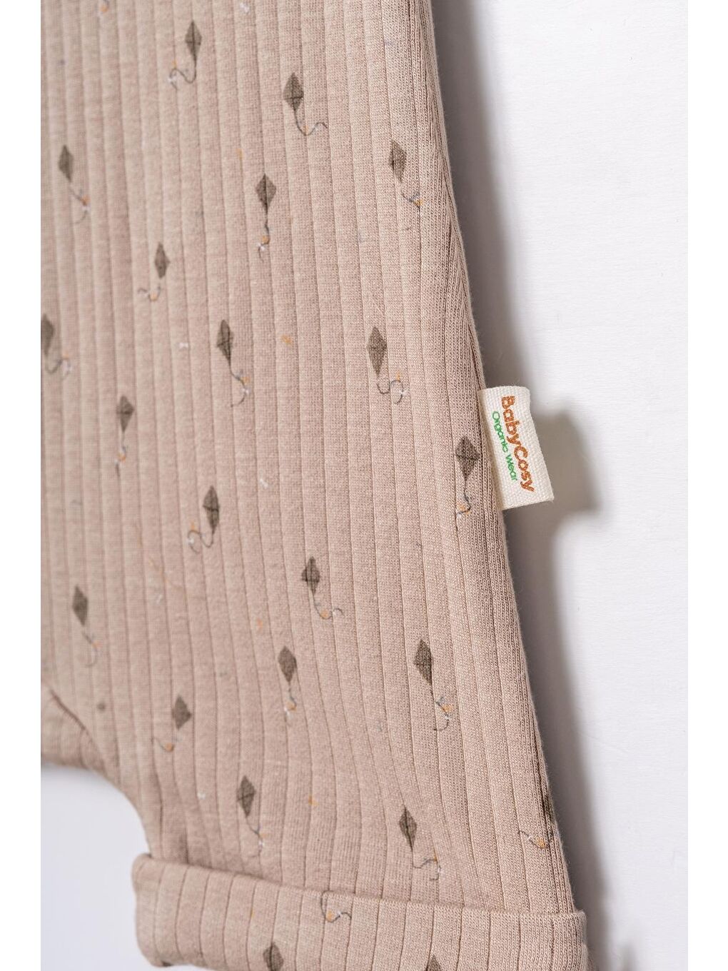 Bej Bebek Şort Kollu Tulum, %100 Organik Pamuk, Bebek ve Yenidoğan Serisi - CSYM31116-5