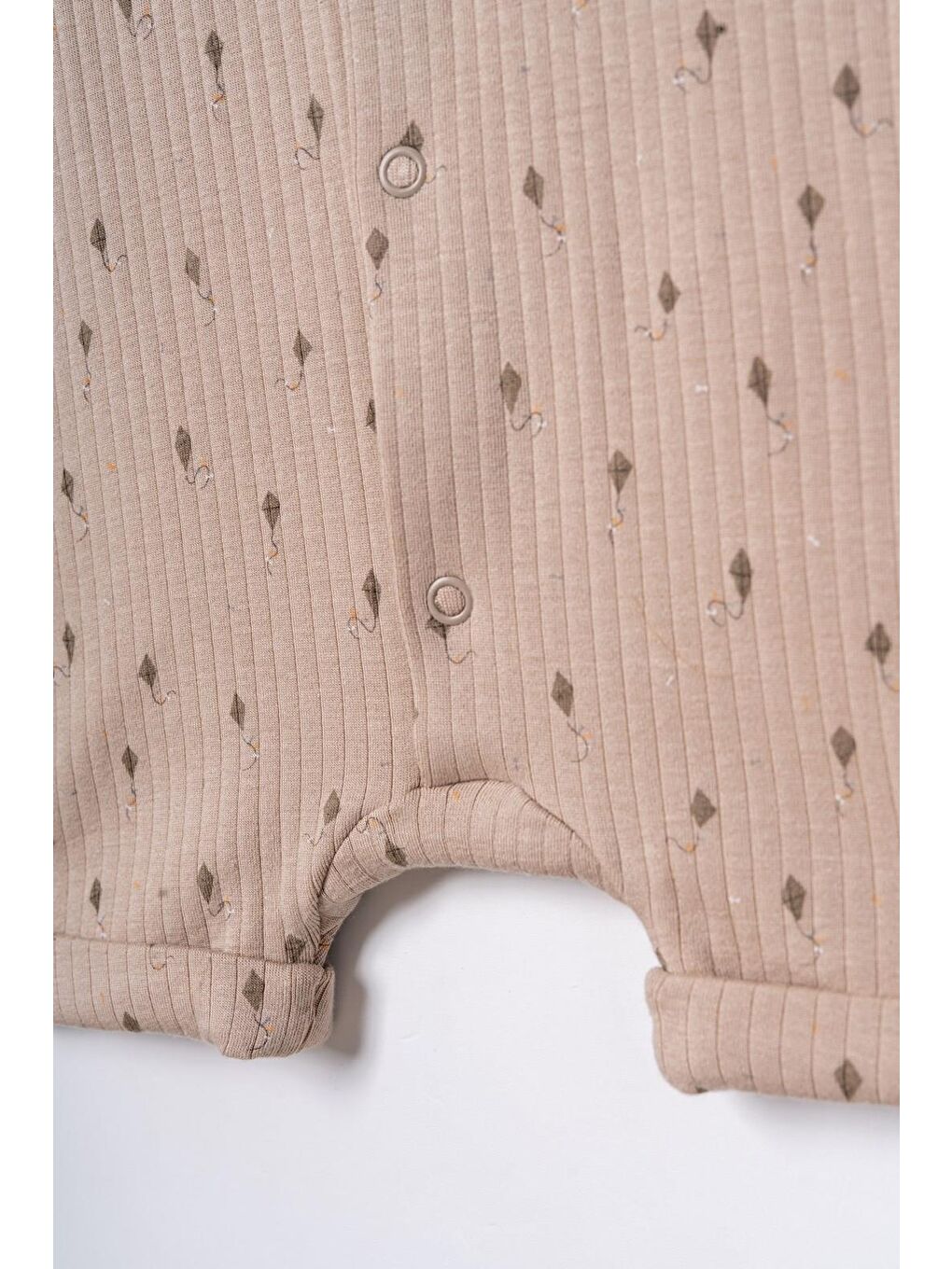 Bej Bebek Şort Kollu Tulum, %100 Organik Pamuk, Bebek ve Yenidoğan Serisi - CSYM31116-6