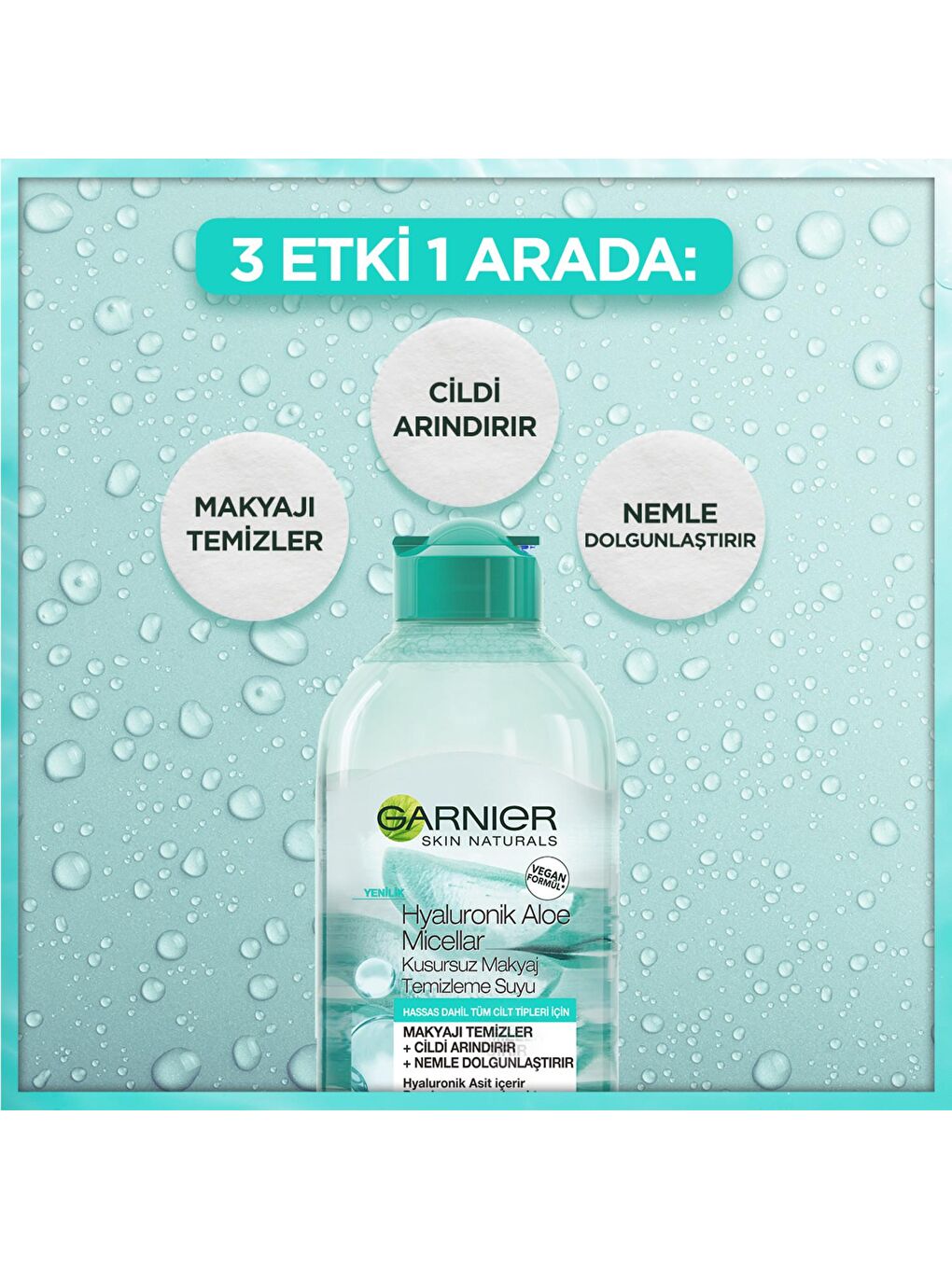 GARNIER Şeffaf Micellar Hyaluronik Aloe Kusursuz Makyaj Temizleme Suyu 400ML - 5