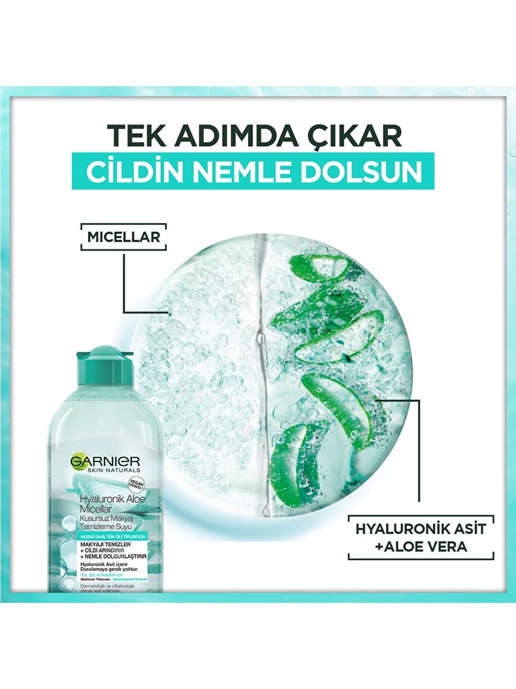 GARNIER Şeffaf Micellar Hyaluronik Aloe Kusursuz Makyaj Temizleme Suyu 400ML - 7