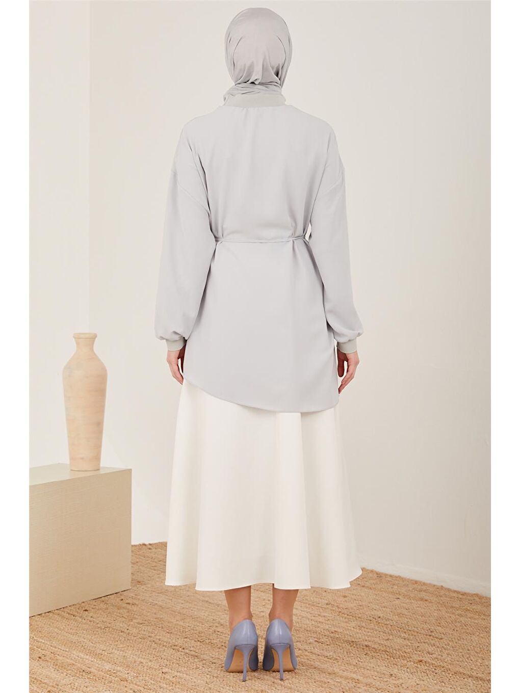 Gri Ribanalı Bluz 23Y3349-4